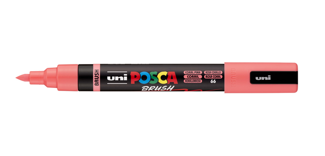 Paintmarker Uni POSCA PC-5BR brushpunt medium koraal
