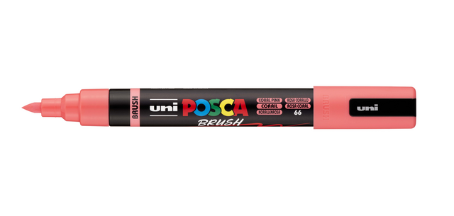 Paintmarker Uni POSCA PC-5BR brushpunt medium koraal