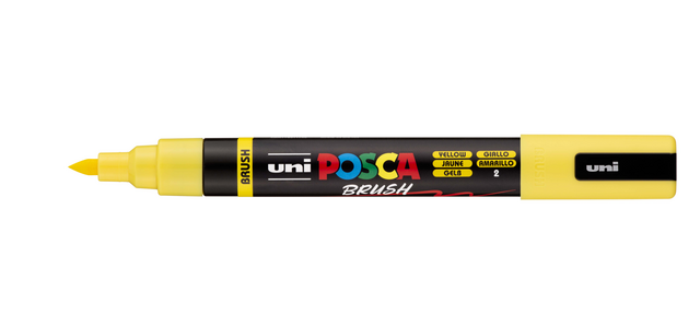 Marqueur peinture Uni POSCA PC-5BR pointe pinceau Medium jaune