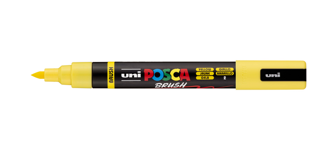 Marqueur peinture Uni POSCA PC-5BR pointe pinceau Medium jaune