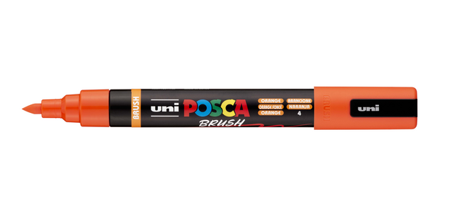 Paintmarker Uni POSCA PC-5BR brushpunt medium oranje