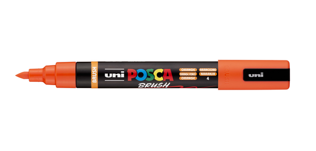 Uni POSCA paint marker PC-5BR brush tip Medium orange