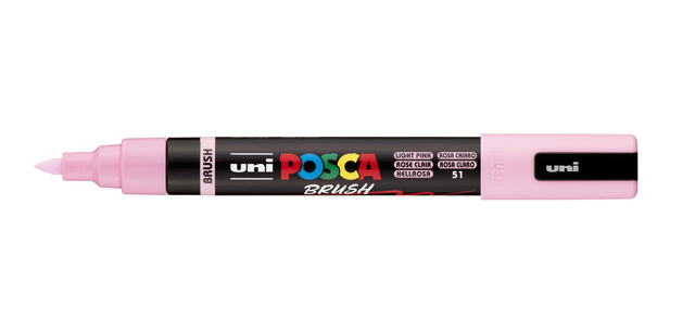 Paintmarker Uni POSCA PC-5BR brushpunt medium lichtroze