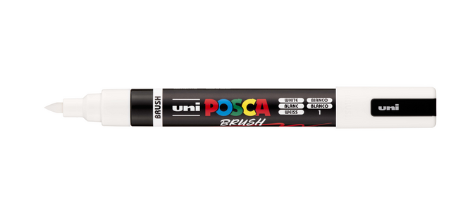 Marqueur peinture Uni POSCA PC-5BR pointe pinceau Medium blanc