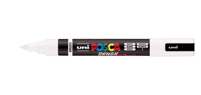 Paintmarker Uni POSCA PC-5BR brushpunt medium wit
