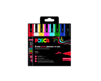 Uni POSCA Paint Marker PC-5BR Medium Brush Tip Set 8 Colors