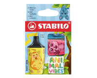 Surligneur STABILO BOSS Animal Vibes Mini assorti blister 3 pièces