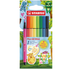 Feutre STABILO Pen 68 mini Animal Vibes assorti blister 8 pièces