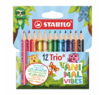 STABILO Trio Thick Short Colored Pencils Animal Vibes Assorted Blister 12 Pieces