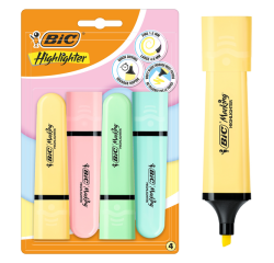 BIC Pastellmarker, sortiert, Blisterpackung mit 4 Stück