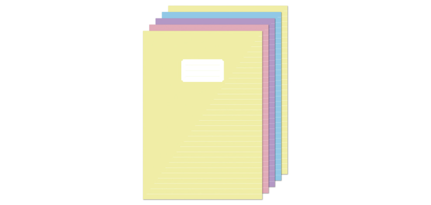 Cahier Kangaro A4 ligné 160 pages 60g pastel assorti lot 5 pièces