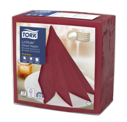 Dinerservet Tork Linstyle Premium 1/4 vouw 1-laags 390x390mm 50 vel bordeaux 478885