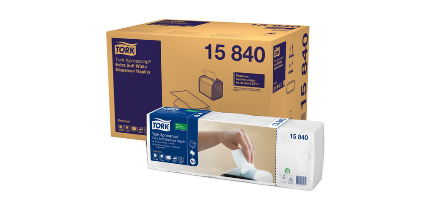 Serviette Tork N4 Xpressnap Premium 15840 pli1/4 2 épaisseurs 213x330mm 500 feuilles blanc