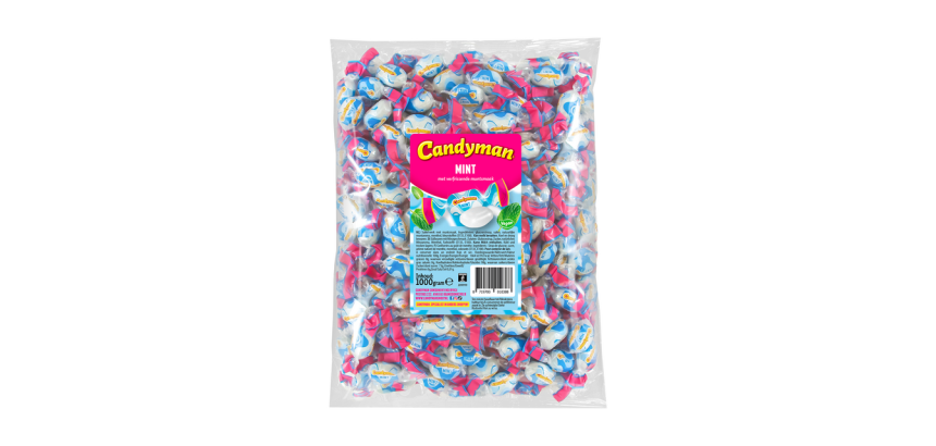 Candyman sour candies mint flavor 1kg bag