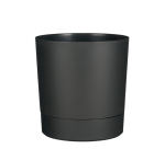 Plantenpot Mica Coco met schotel rond hoogte 29,5 Ø28 cm antraciet