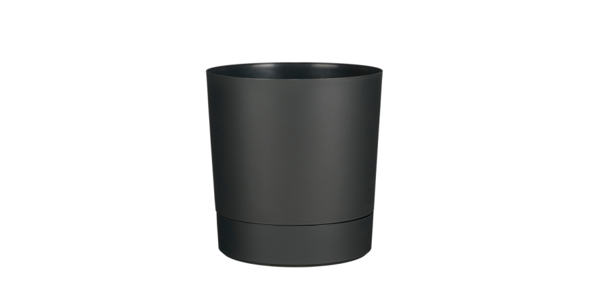 Plantenpot Mica Coco met schotel rond hoogte 29,5 Ø28 cm antraciet