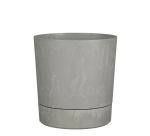 Plantenpot Mica Coco met schotel rond hoogte 23,5 Ø22,5 cm grijs