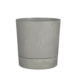 Plantenpot Mica Coco met schotel rond hoogte 23,5 Ø22,5 cm grijs