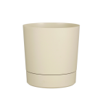 Plantenpot Mica Coco met schotel rond hoogte 23,5 Ø22,5 cm beige
