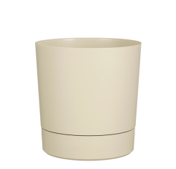 Plantenpot Mica Coco met schotel rond hoogte 29,5 Ø28 cm beige