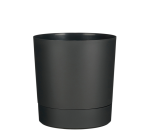 Plantenpot Mica Coco met schotel rond hoogte 23,5 Ø22,5 cm antraciet