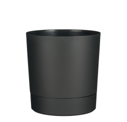 Plantenpot Mica Coco met schotel rond hoogte 23,5 Ø22,5 cm antraciet