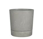 Plantenpot Mica Coco met schotel rond hoogte 29,5 Ø28 cm grijs