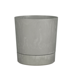 Plantenpot Mica Coco met schotel rond hoogte 29,5 Ø28 cm grijs