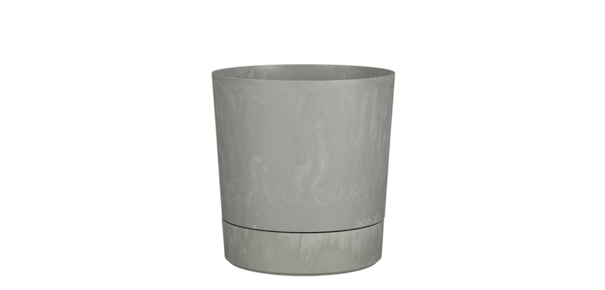 Plantenpot Mica Coco met schotel rond hoogte 29,5 Ø28 cm grijs