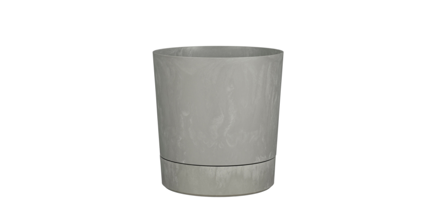 Plantenpot Mica Coco met schotel rond hoogte 29,5 Ø28 cm grijs