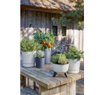 Plantenpot Mica Coco met schotel rond hoogte 23,5 Ø22,5 cm antraciet