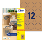 Avery L7106-25 60mm kraft labels 300 pieces