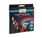 Marqueur acrylique Nassau double pointe set 12 couleurs
