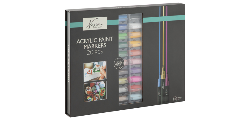 Acrylmarker Nassau set à 20 kleuren
