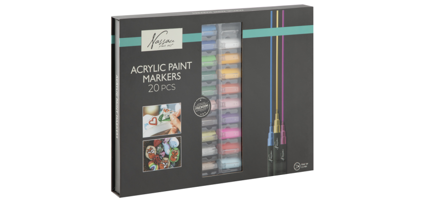 Marqueur acrylique Nassau set 20 couleurs