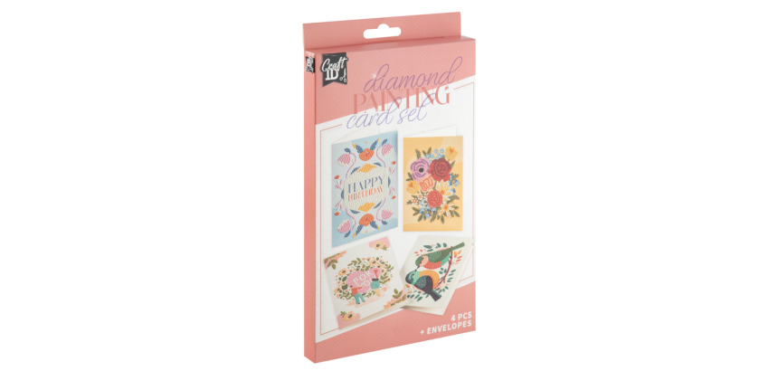 Cartes Diamond painting Craft ID 13x18cm boîte 4 pièces