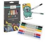 Marqueur acrylique Nassau double pointe set 6 couleurs