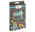 Marqueur acrylique Nassau double pointe set 6 couleurs