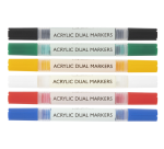 Marqueur acrylique Nassau double pointe set 6 couleurs