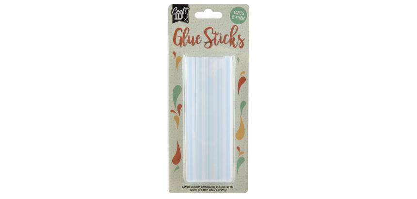Bâton de colle Craft ID 15x1,1cm 10 pièces transparant