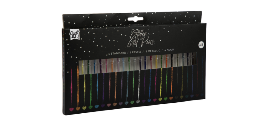 Craft ID glitter gel pen set 24 colors