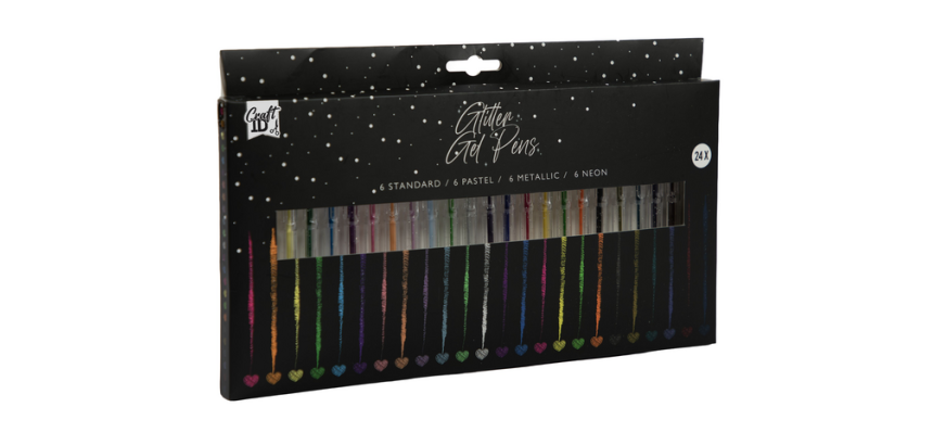 Craft ID glitter gel pen set 24 colors