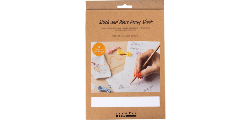 Creativ Company Embroidery Paper A5 Blister 8 Sheets White
