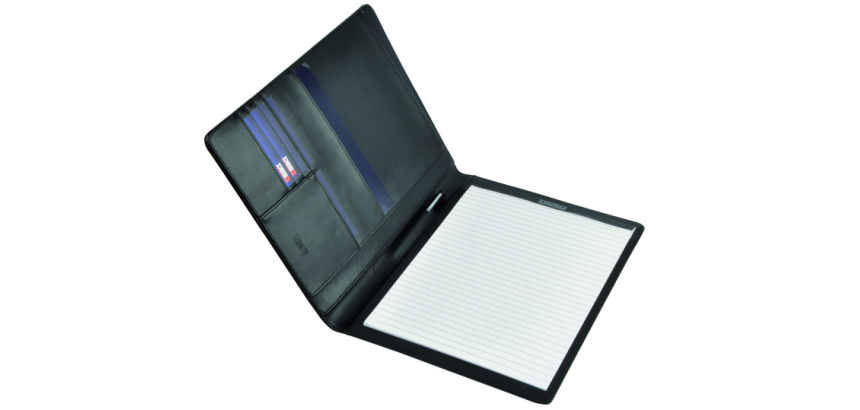 Schrijfmap DESQ A4 leder zwart