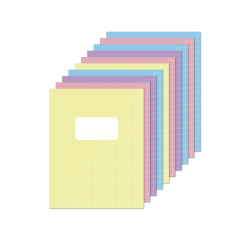 Schrift Kangaro A5 ruit 10mm 80 pagina's 60 gram assorti pastel pak à 10 stuks