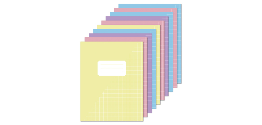 Schrift Kangaro A5 ruit 10mm 80 pagina's 60 gram assorti pastel pak à 10 stuks