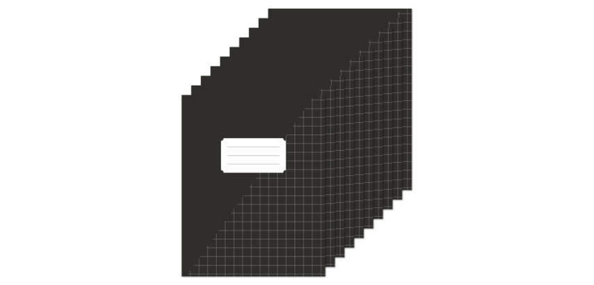 Kangaro A5 Notebook 10mm grid 80 pages 60g black pack of 10 pieces