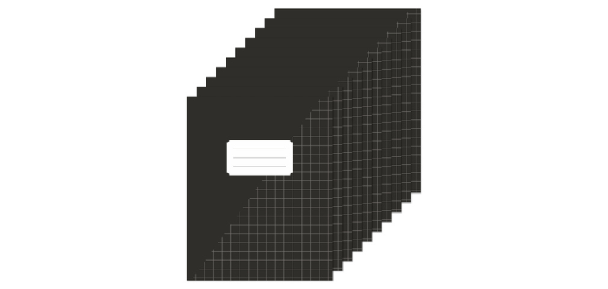 Kangaro A5 Notebook 10mm grid 80 pages 60g black pack of 10 pieces