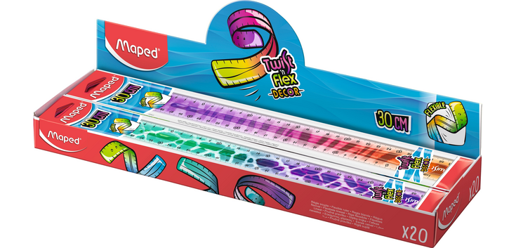 Maped Twist'n Flex Animals Rule 30cm display 20 assorted pieces