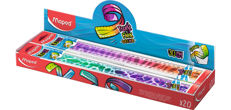 Liniaal Maped Twist 'n Flex Decor Animals 30cm assorti display à 20st